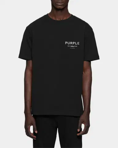 PURPLE Men's Cotton Jersey Logo Crewneck T-Shirt | Thumbnail 3