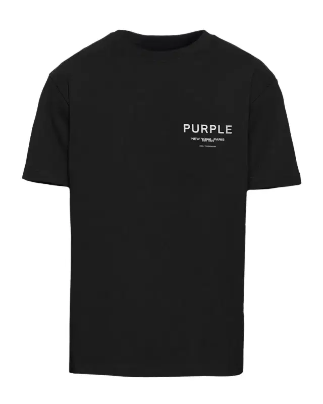 PURPLE Men 's Cotton Jersey Logo Crewneck T-Shirt
