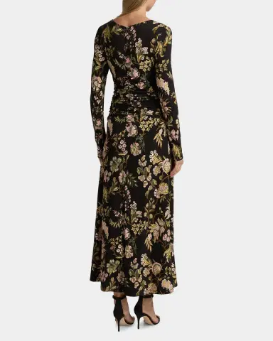 Cara Cara Maisy Long-Sleeve Floral Ruched Midi Dress | Thumbnail 3 Cara Cara Maisy Long-Sleeve Floral Ruched Midi Dress | Thumbnail 3