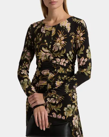 Cara Cara Maisy Long-Sleeve Floral Ruched Midi Dress | Thumbnail 5 Cara Cara Maisy Long-Sleeve Floral Ruched Midi Dress | Thumbnail 5
