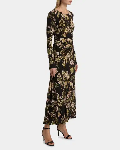 Cara Cara Maisy Long-Sleeve Floral Ruched Midi Dress | Thumbnail 7 Cara Cara Maisy Long-Sleeve Floral Ruched Midi Dress | Thumbnail 7
