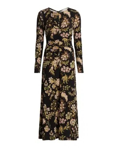 Cara Cara Maisy Long-Sleeve Floral Ruched Midi Dress | Thumbnail 1 Cara Cara Maisy Long-Sleeve Floral Ruched Midi Dress | Thumbnail 1