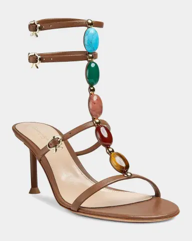 Gianvito Rossi Shanti 70MM Nappa Leather Sandals | Thumbnail 2 Gianvito Rossi Shanti 70MM Nappa Leather Sandals | Thumbnail 2