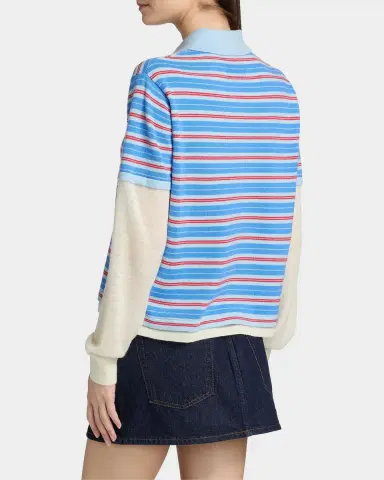 Guest in Residence Layered Stripe Cashmere Rugby Sweater | Thumbnail 3