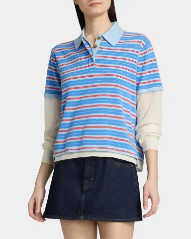 Guest in Residence Layered Stripe Cashmere Rugby Sweater | Thumbnail 4
