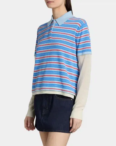 Guest in Residence Layered Stripe Cashmere Rugby Sweater | Thumbnail 7