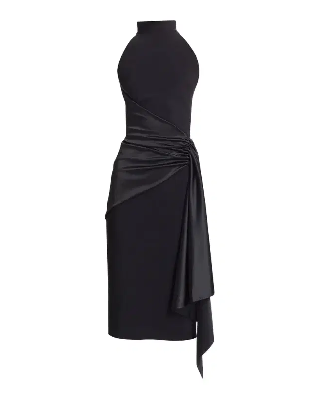 Chiara Boni La Petite Robe Satin Sash Sheath Dress
