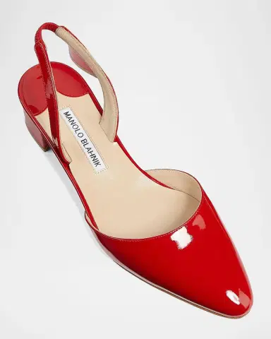 Manolo Blahnik Aspro Patent Slingback Ballerina Pumps | Thumbnail 4