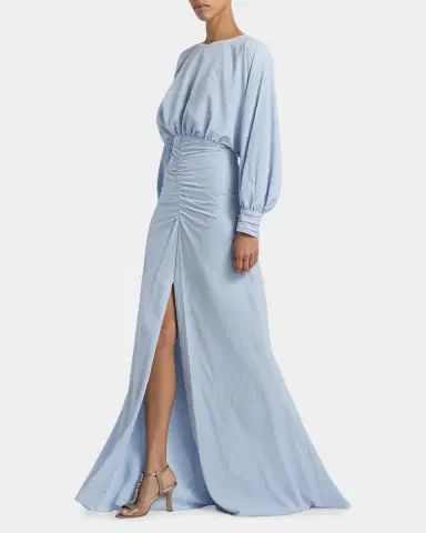 Amsale Gathered A-Line Gown | Thumbnail 2 Amsale Gathered A-Line Gown | Thumbnail 2