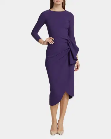 Chiara Boni La Petite Robe Wang Draped High-Low Midi Sheath Dress | Thumbnail 2