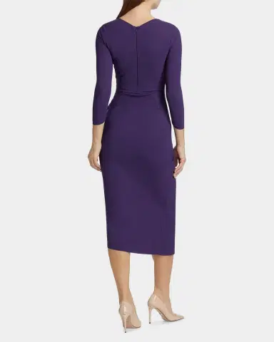 Chiara Boni La Petite Robe Wang Draped High-Low Midi Sheath Dress | Thumbnail 3