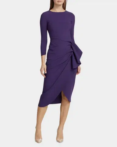 Chiara Boni La Petite Robe Wang Draped High-Low Midi Sheath Dress | Thumbnail 4