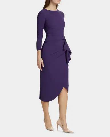 Chiara Boni La Petite Robe Wang Draped High-Low Midi Sheath Dress | Thumbnail 7