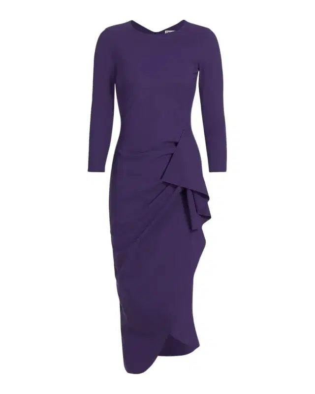 Chiara Boni La Petite Robe Wang Draped High-Low Midi Sheath Dress
