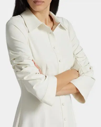 Cinq à Sept Lucilla Topstitched Pleated-Hem Mini Shirtdress | Thumbnail 5