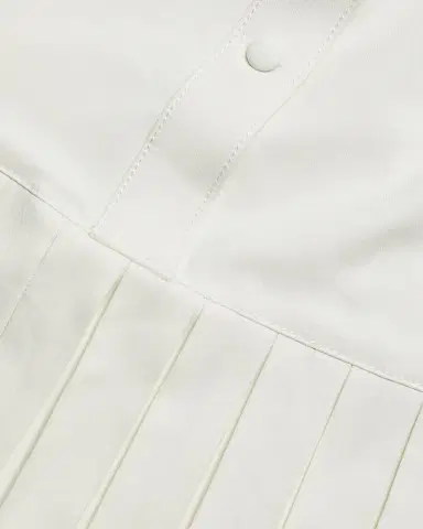 Cinq à Sept Lucilla Topstitched Pleated-Hem Mini Shirtdress | Thumbnail 6
