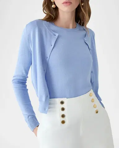 Carolina Herrera Silk-Cotton Crewneck Cardigan | Thumbnail 4 Carolina Herrera Silk-Cotton Crewneck Cardigan | Thumbnail 4