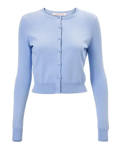 Carolina Herrera Silk-Cotton Crewneck Cardigan | Thumbnail 1 Carolina Herrera Silk-Cotton Crewneck Cardigan | Thumbnail 1