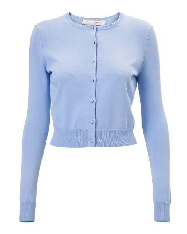 Carolina Herrera Silk-Cotton Crewneck Cardigan