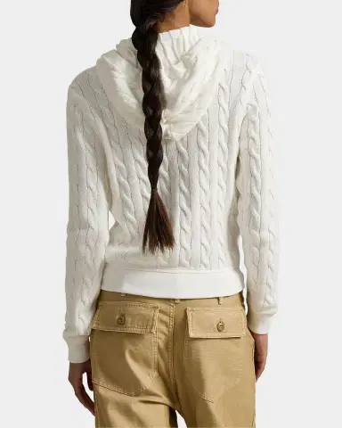 Polo Ralph Lauren Cable-Knit Cotton Full-Zip Hoodie | Thumbnail 3 Polo Ralph Lauren Cable-Knit Cotton Full-Zip Hoodie | Thumbnail 3