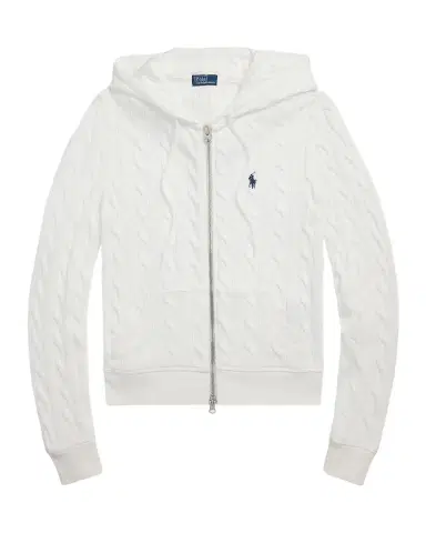 Polo Ralph Lauren Cable-Knit Cotton Full-Zip Hoodie | Thumbnail 1 Polo Ralph Lauren Cable-Knit Cotton Full-Zip Hoodie | Thumbnail 1