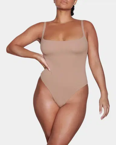 SKIMS Fits Everybody Square-Neck Bodysuit | Thumbnail 2