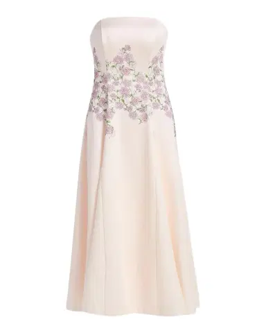Kay Unger New York Tabitha Floral Tea-Length Strapless Cocktail Dress | Thumbnail 1 Kay Unger New York Tabitha Floral Tea-Length Strapless Cocktail Dress | Thumbnail 1