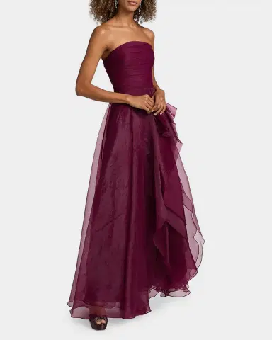 Theia Teresa Draped Strapless Gown | Thumbnail 7