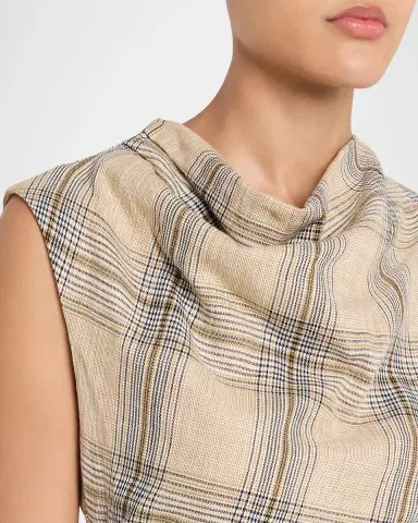 SIMKHAI Burke Draped Plaid Midi Dress | Thumbnail 5 SIMKHAI Burke Draped Plaid Midi Dress | Thumbnail 5