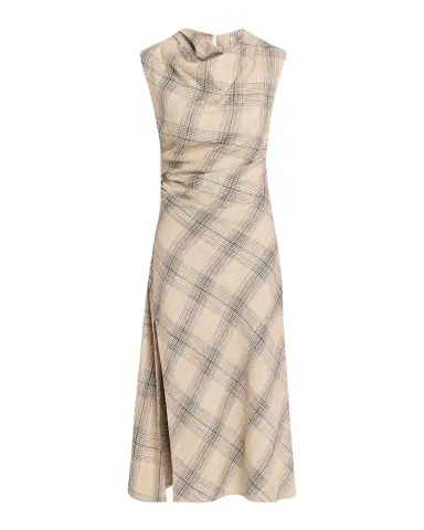 SIMKHAI Burke Draped Plaid Midi Dress | Thumbnail 1 SIMKHAI Burke Draped Plaid Midi Dress | Thumbnail 1