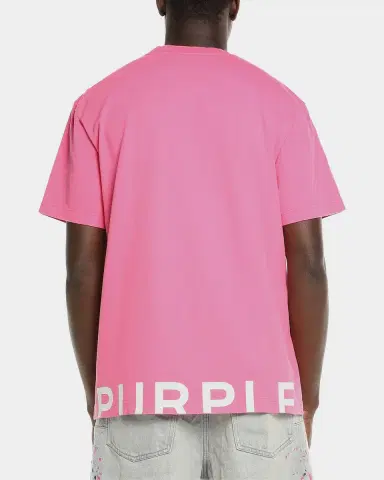 PURPLE Men's Cotton Jersey Logo Crewneck T-Shirt | Thumbnail 2