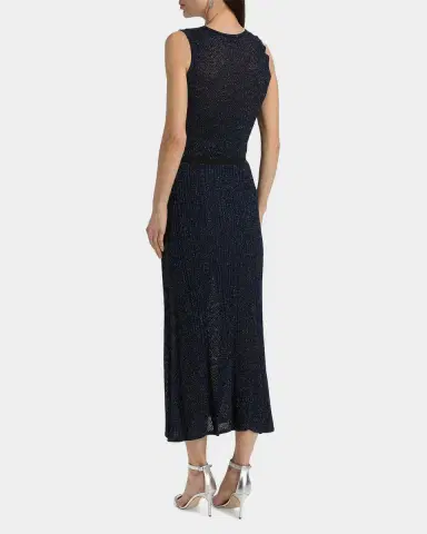 Chiara Boni La Petite Robe Risse Metallic Knit Star Midi-Dress | Thumbnail 3 Chiara Boni La Petite Robe Risse Metallic Knit Star Midi-Dress | Thumbnail 3