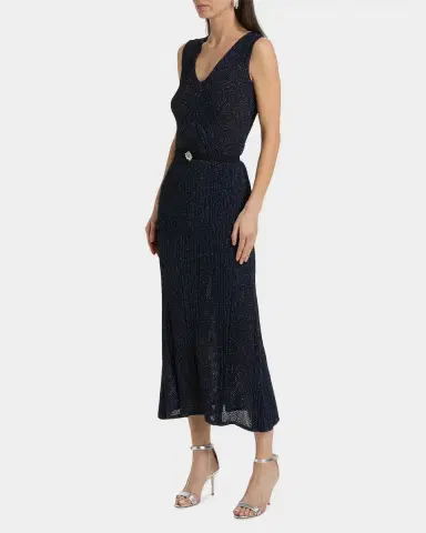 Chiara Boni La Petite Robe Risse Metallic Knit Star Midi-Dress | Thumbnail 7 Chiara Boni La Petite Robe Risse Metallic Knit Star Midi-Dress | Thumbnail 7