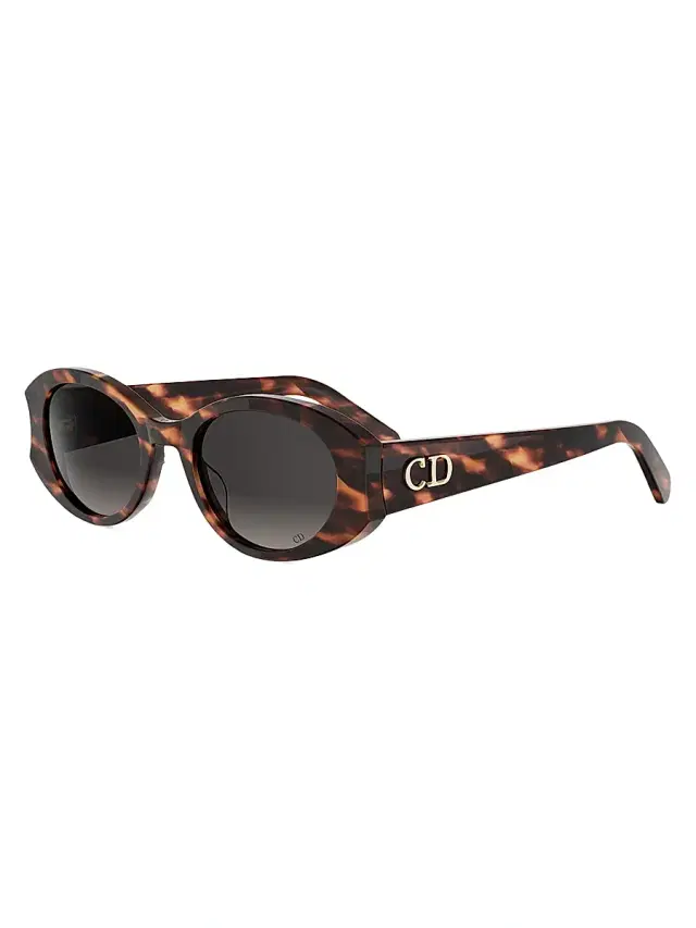 Dior Women's Glow B3I 51MM Tortoiseshell Oval Sunglasses - Red Havana Gradient Smoke