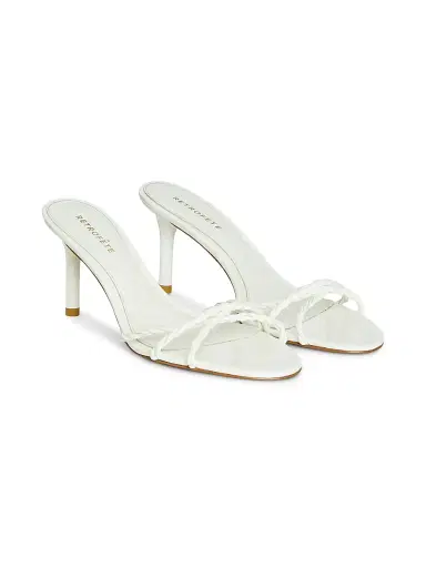 Retrofête Women's Karolina 75MM Leather Sandals - White - Size 9 | Thumbnail 2