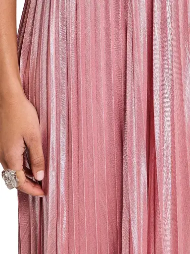 Retrofête Women's Rhosyn Pleated Gown - Metallic Rosa - Size Large | Thumbnail 7