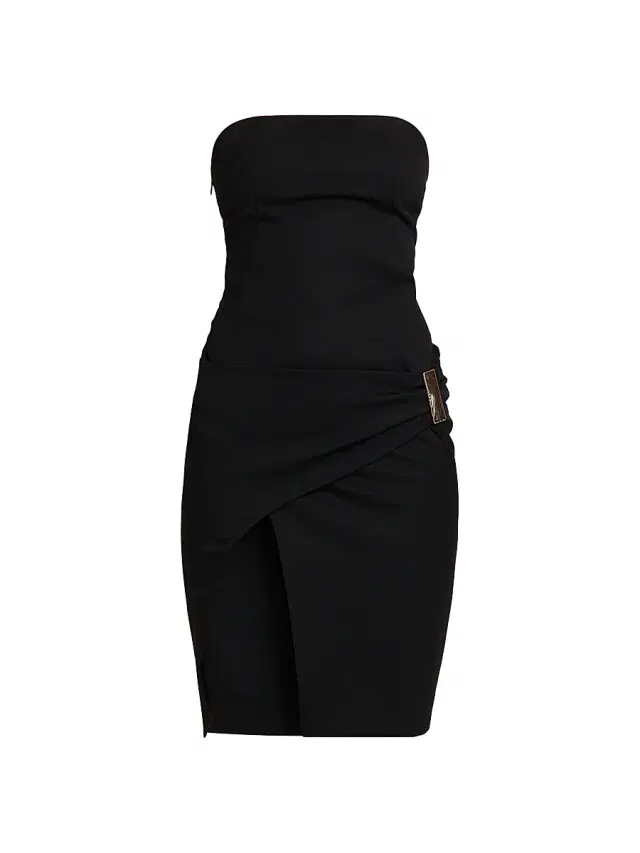 The Attico Women's Stretch Wool Gabardine Strapless Minidress - Black