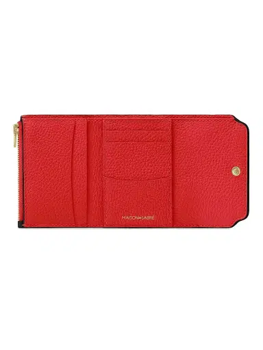 MAISON de SABRÉ Women's Leather Trifold Wallet - Rouge Noir | Thumbnail 3 MAISON de SABRÉ Women's Leather Trifold Wallet - Rouge Noir | Thumbnail 3
