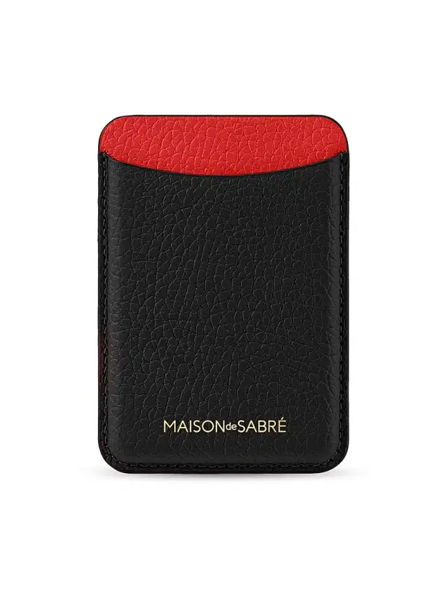 Maison de Sabre Leather MagSafe Wallet - Rouge Noir