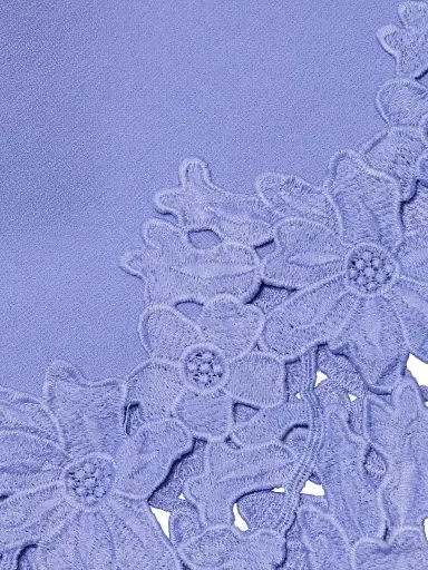 THEIA Women's Sia Floral Guipure Lace Knit Midi-Dress - Deep Periwinkle - Size Medium | Thumbnail 7 THEIA Women's Sia Floral Guipure Lace Knit Midi-Dress - Deep Periwinkle - Size Medium | Thumbnail 7