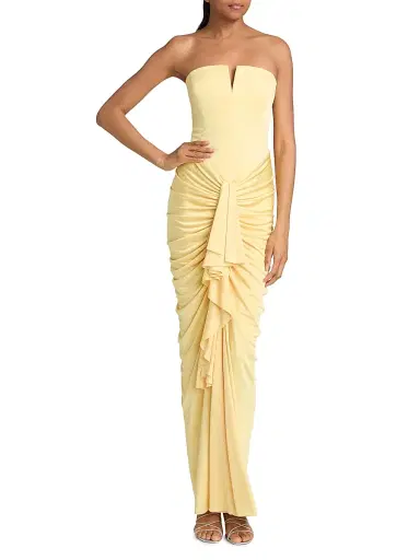 Et Ochs Women's Selena Strapless Drape Column Gown | Thumbnail 3