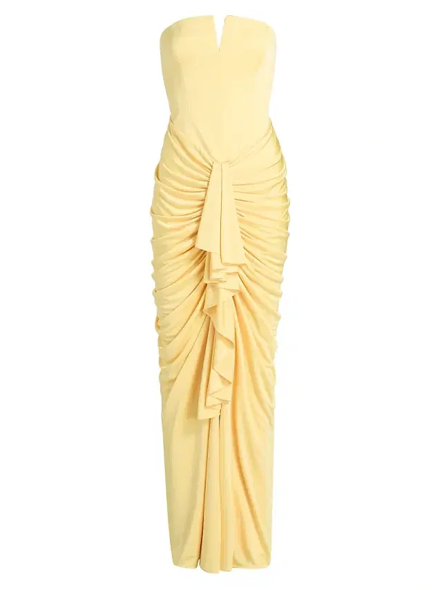 Women's Selena Strapless Drape Column Gown - Butter