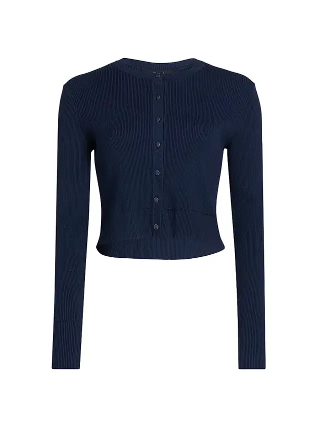 Toccin Women's Zoe Crop Cardigan - Navy