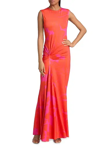 Eywasouls Malibu Women's Annie Floral Sleeveless Maxi Dress - Coral Blossom | Thumbnail 2