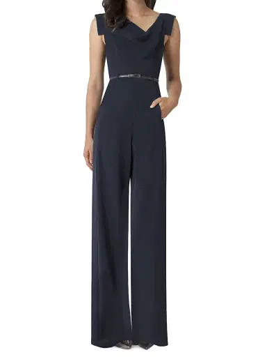 BLACK HALO Women's Jackie Asymmetric Belted Jumpsuit - White - Size 6 | Thumbnail 2