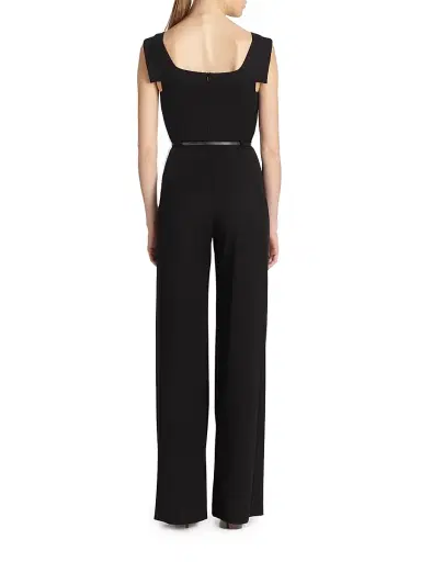 BLACK HALO Women's Jackie Asymmetric Belted Jumpsuit - White - Size 6 | Thumbnail 4