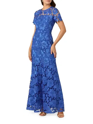 Shoshanna Women's Elie Lace Gown - Sapphire - Size 2 | Thumbnail 2