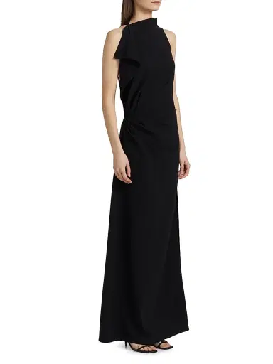 Proenza Schouler Women's Devyn Crêpe Drape Maxi Dress - Black | Thumbnail 4 Proenza Schouler Women's Devyn Crêpe Drape Maxi Dress - Black | Thumbnail 4