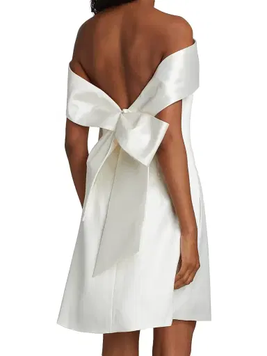 Amsale Women's Mikado Off-The-Shoulder Shift Dress - | Thumbnail 5
