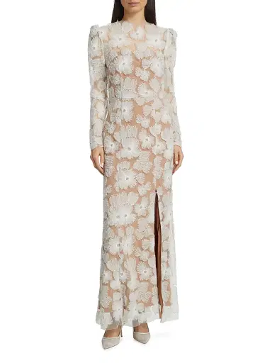 Elliatt Women's The New Bride Darcy Embellished Mesh Gown - White | Thumbnail 3 Elliatt Women's The New Bride Darcy Embellished Mesh Gown - White | Thumbnail 3